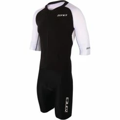 Zone3 Lava Long Distance Full Zip Short Sleeve Aero Suit Men black/white/red