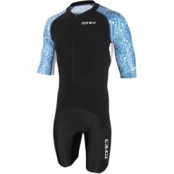 Zone3 Lava Short Sleeve Trisuit Men black/white/blue