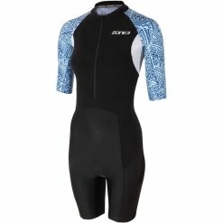 Zone3 Lava Short Sleeve Trisuit Women black/white/blue