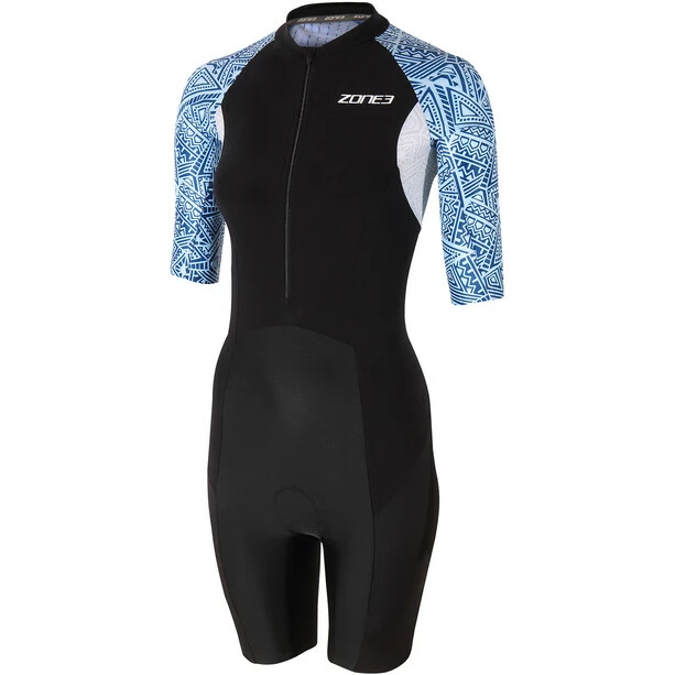 Zone3 Lava Short Sleeve Trisuit Women black/white/blue 1 Zone3 Lava Short Sleeve Trisuit Women black/white/blue